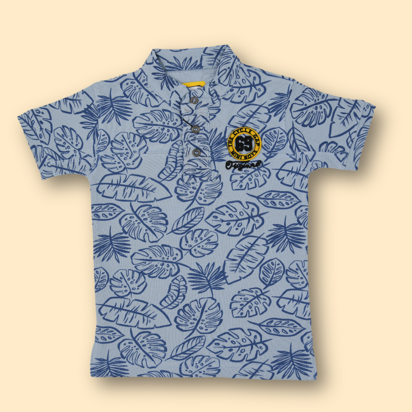 Boys Slim Fit Floral Printed Casual T-Shirt