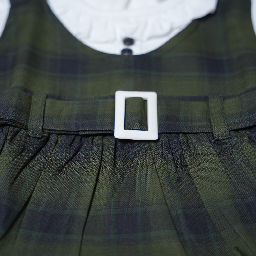 Girls Classic Forest Green Pinafore Frock
