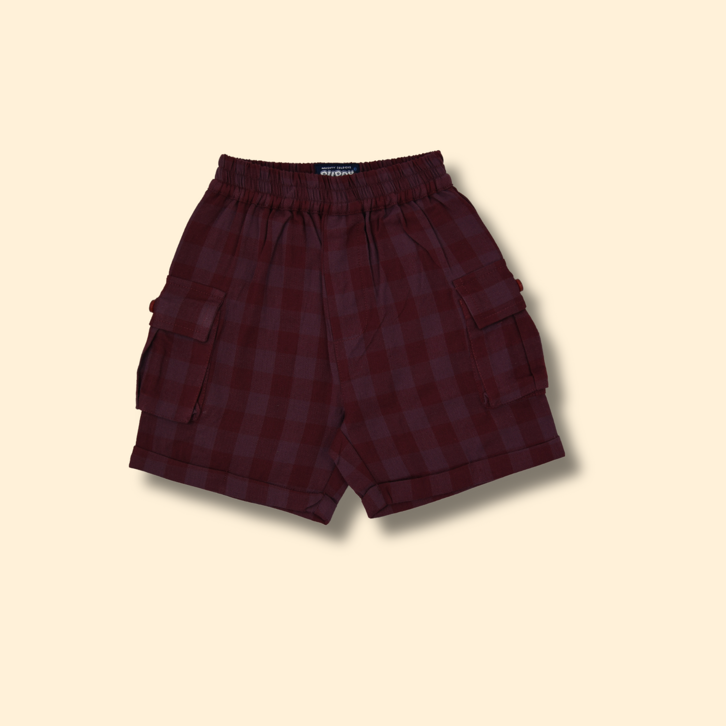 Boys Slim Fit Solid Casual Check Shirt and Shorts Set