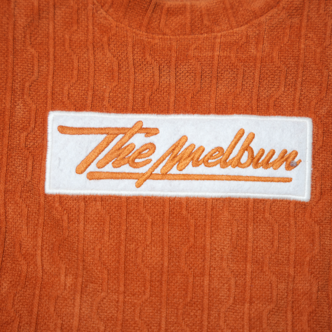 Stylish Orange Textured T-shirt