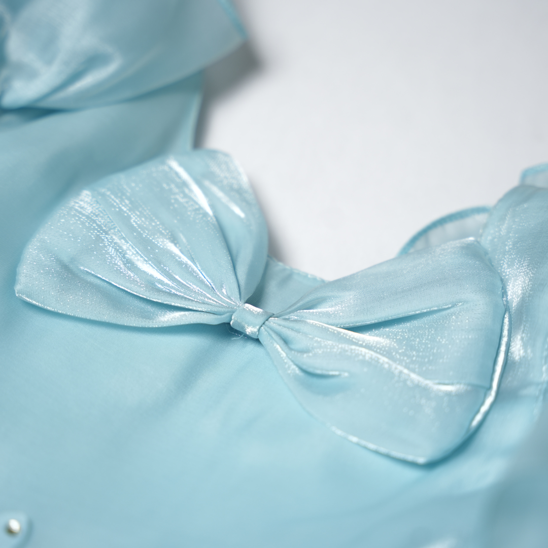 Girls Light Blue Flared Party Frock