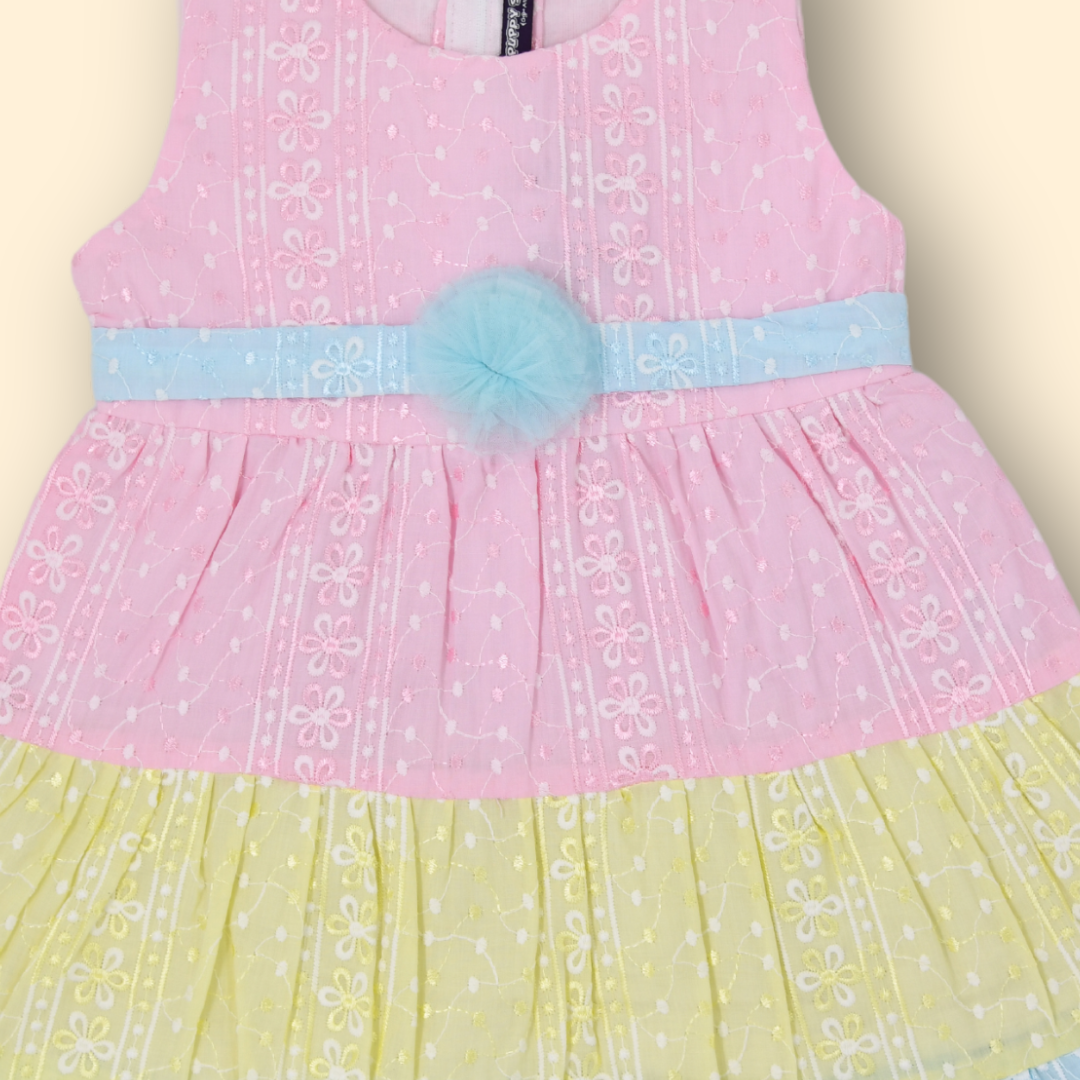 Girls Multi Colored Casual Fit Frock Dress