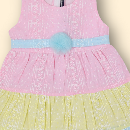 Girls Multi Colored Casual Fit Frock Dress