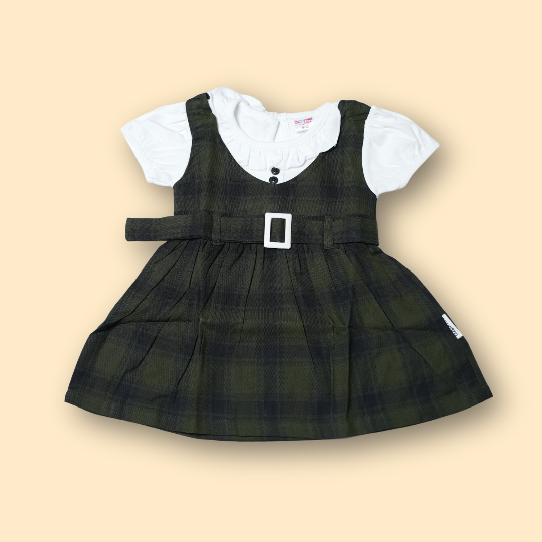 Girls Classic Forest Green Pinafore Frock
