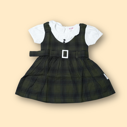 Girls Classic Forest Green Pinafore Frock
