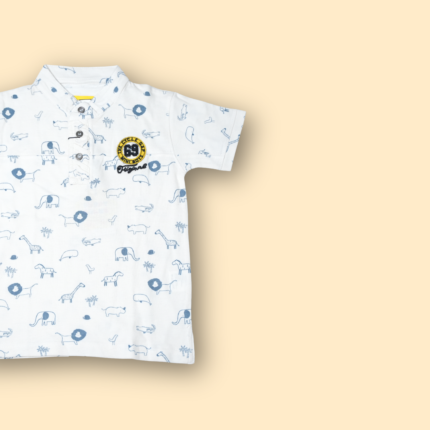 Boys Slim Fit Animal Printed Casual T-Shirt