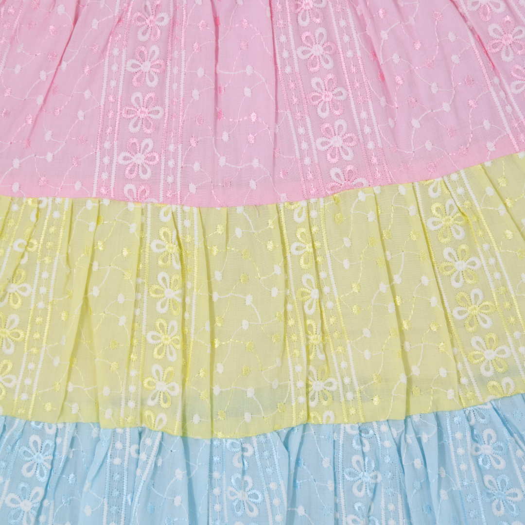 Girls Multi Colored Casual Fit Frock Dress