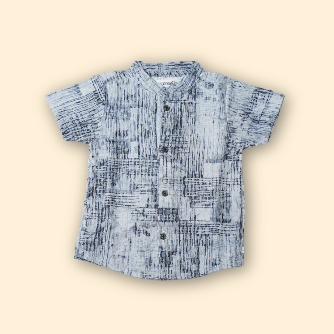 Modern Grey Textured Shirt with Black Shorts