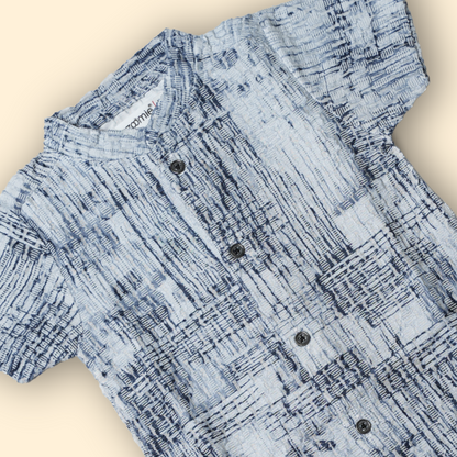 Modern Grey Textured Shirt with Black Shorts