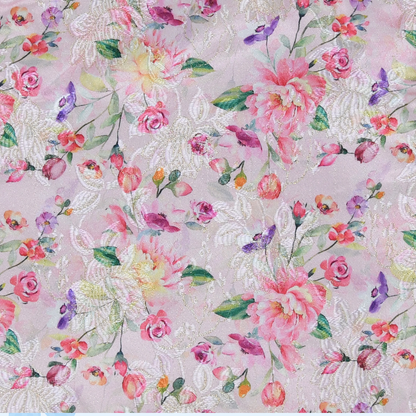 Girls Pink Floral Printed Top and Middi Set