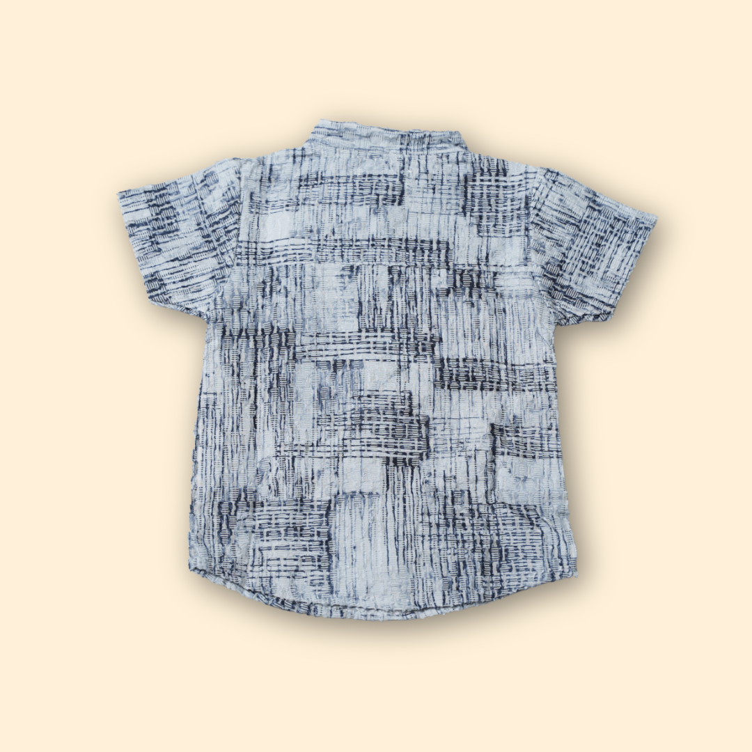 Modern Grey Textured Shirt with Black Shorts