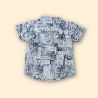 Modern Grey Textured Shirt with Black Shorts