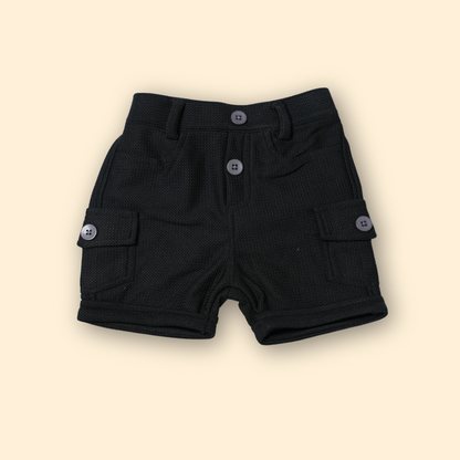 Modern Grey Textured Shirt with Black Shorts