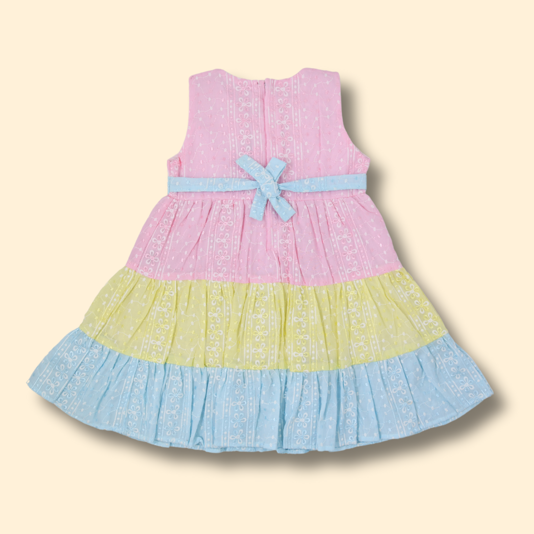 Girls Multi Colored Casual Fit Frock Dress
