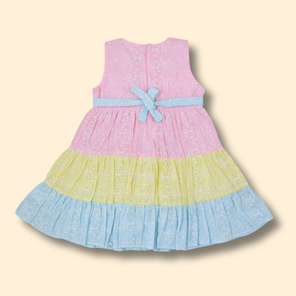 Girls Multi Colored Casual Fit Frock Dress