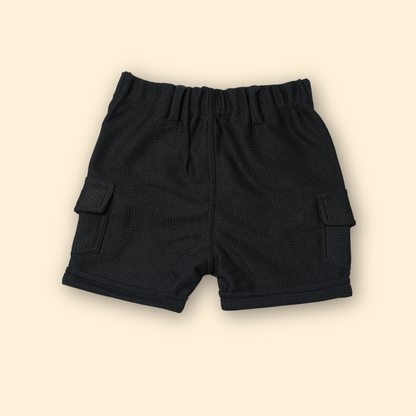 Modern Grey Textured Shirt with Black Shorts