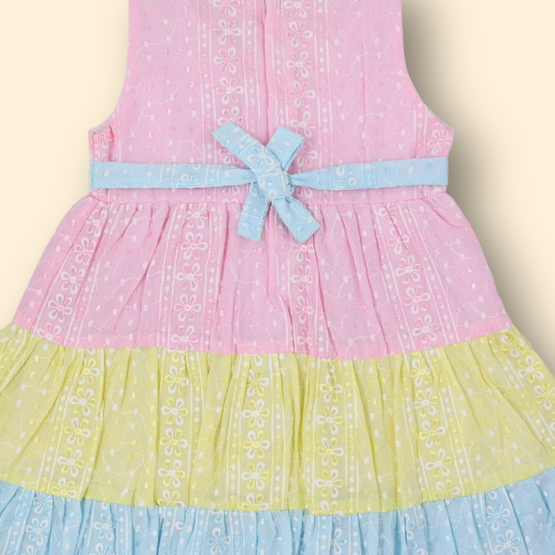 Girls Multi Colored Casual Fit Frock Dress