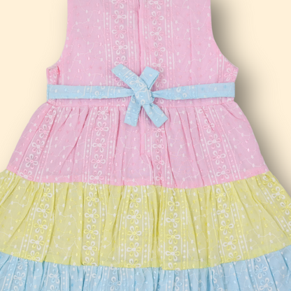 Girls Multi Colored Casual Fit Frock Dress