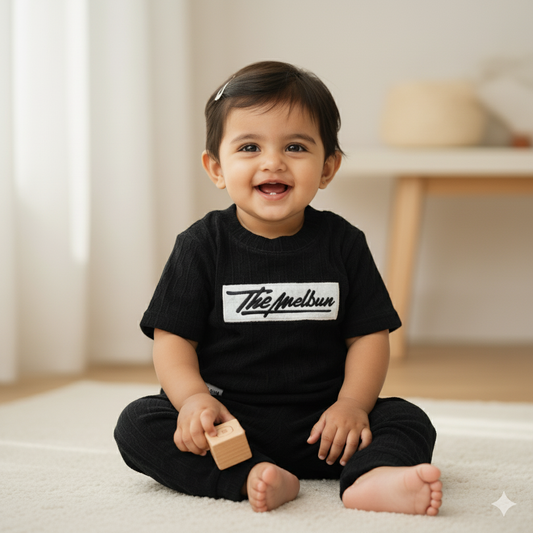 Boys Classic Black Textured T-shirt