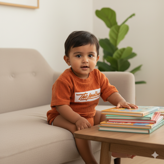 Stylish Orange Textured T-shirt