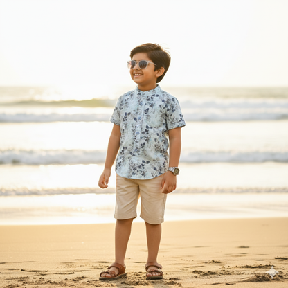 Boys Slim Fit Printed Casual Shirt