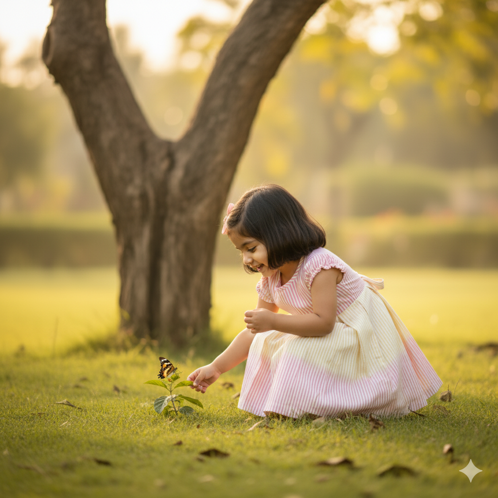 Girls Striped Cotton Frock