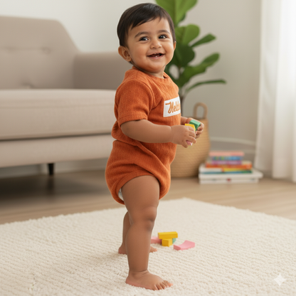 Stylish Orange Textured T-shirt