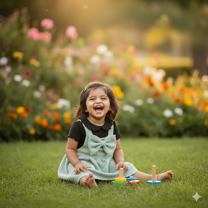 Sweet Pista Green Corduroy Dress with Black Peter Pan Collar Top