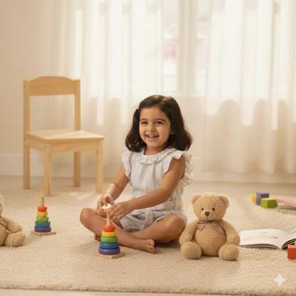 Sweet Blue Striped White Romper with Ruffle Sleeves
