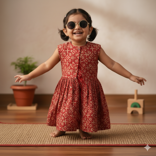 Girls Stylish Double Layered Frock