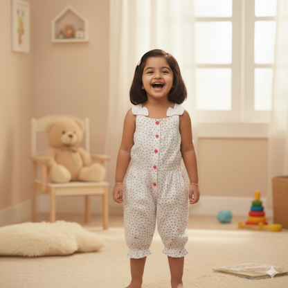 Girls Delicate White Jumpsuit