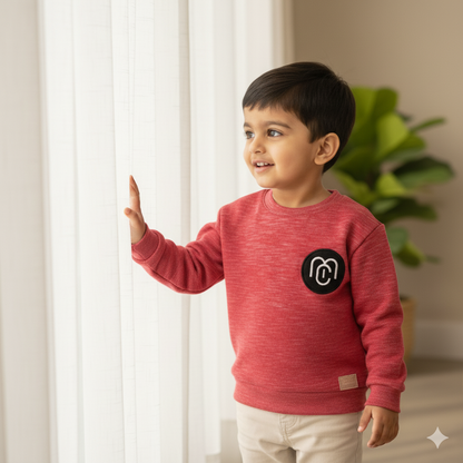 Cozy Red Textured T-shirt
