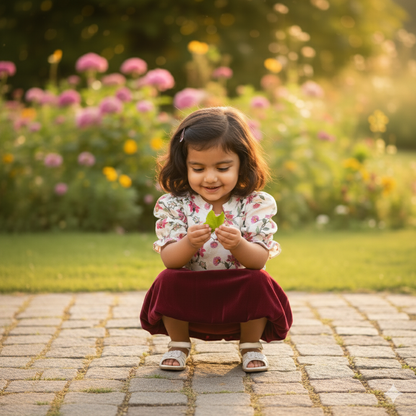 Girls Floral Printed Top and Middi Set