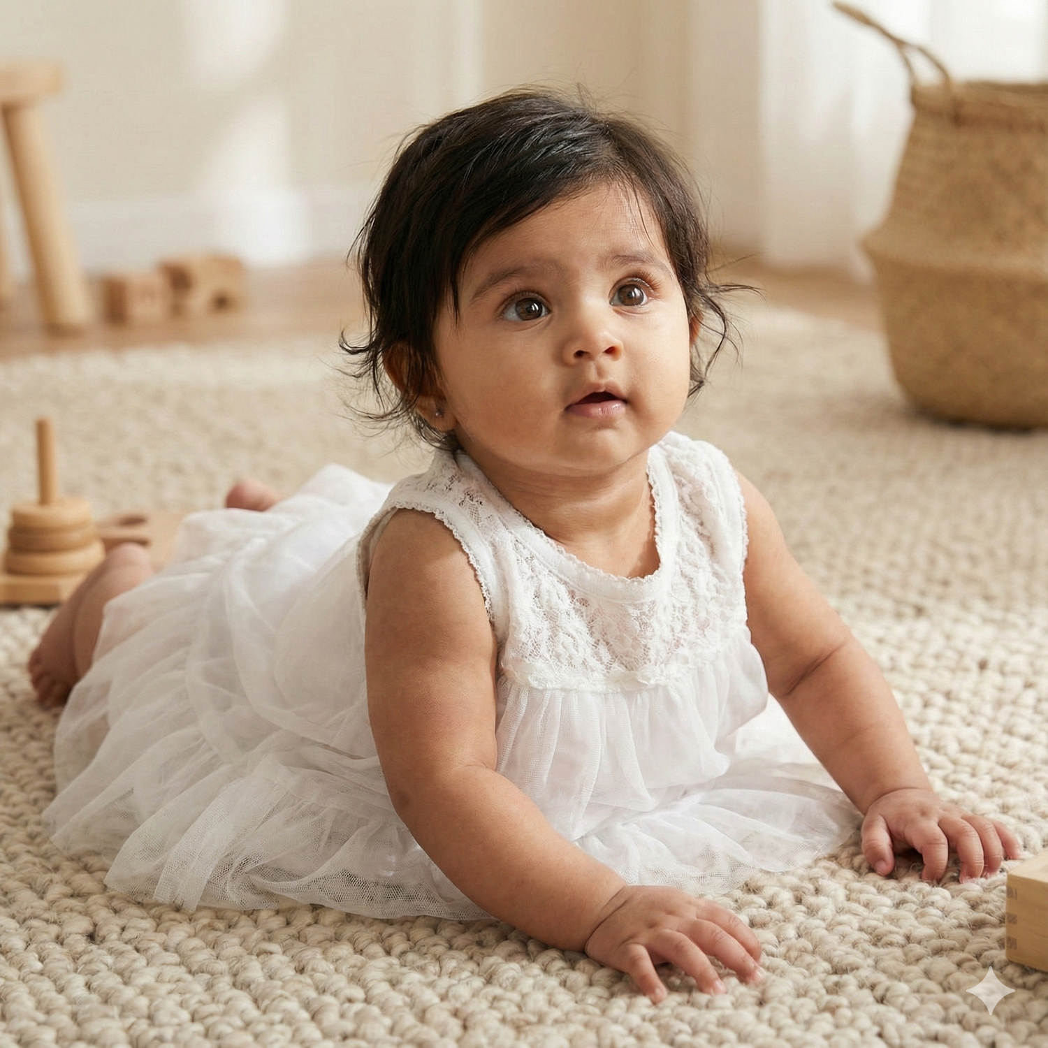 Sweet White Cotton Frock and Bloomer Set