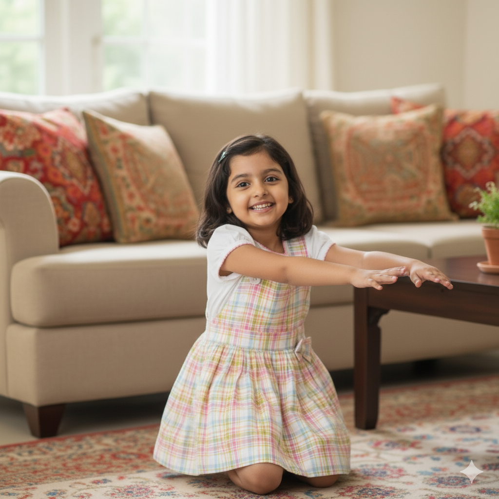 Girls Sweet Yellow and Mint Pinafore Frock Dress