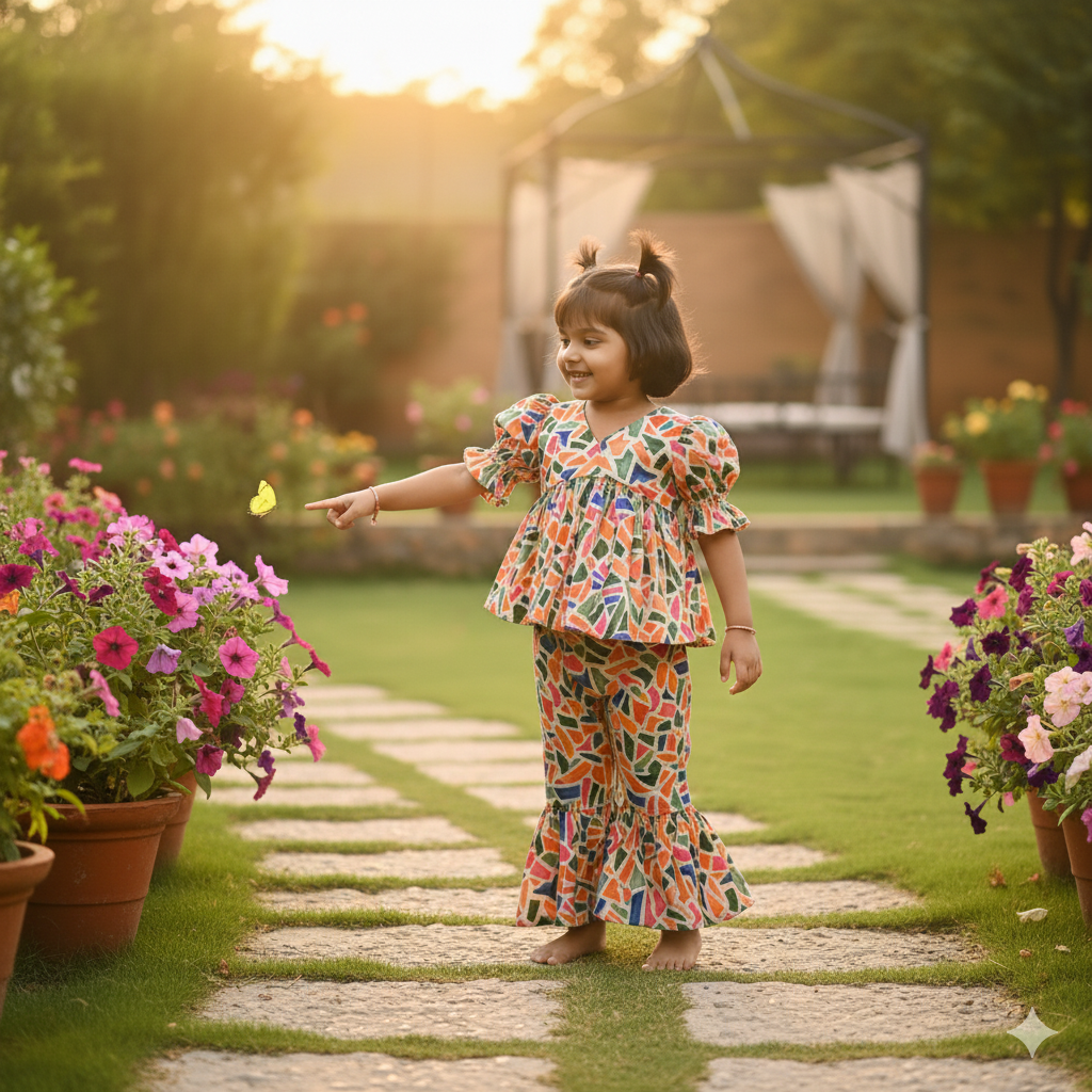 Girls Ethnic Top and Pant Set