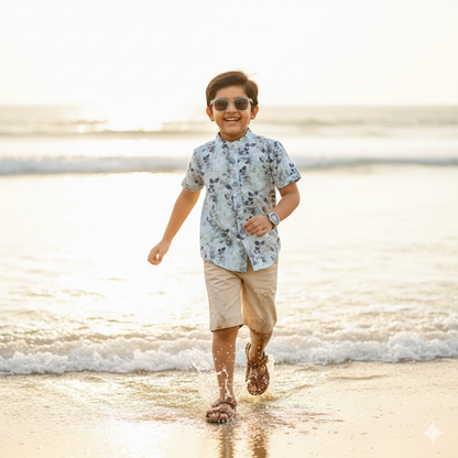 Boys Slim Fit Printed Casual Shirt