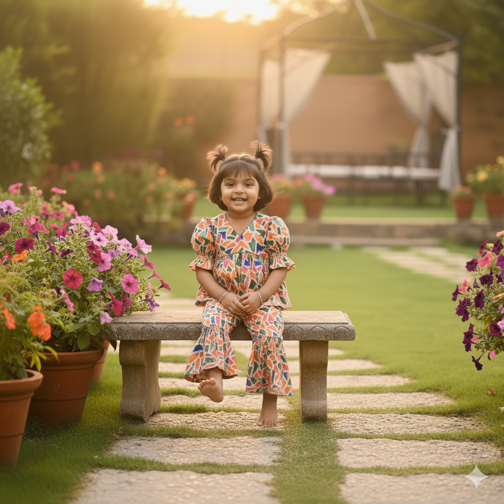 Girls Ethnic Top and Pant Set