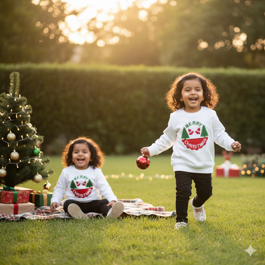 Festive White Sweatshirt