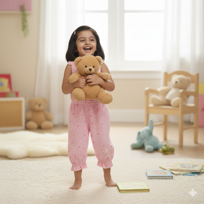 Girls Sweet Pink Jumpsuit