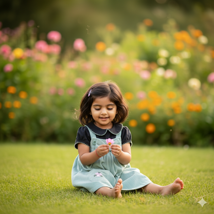 Sweet Pista Green Corduroy Dress with Black Peter Pan Collar Top