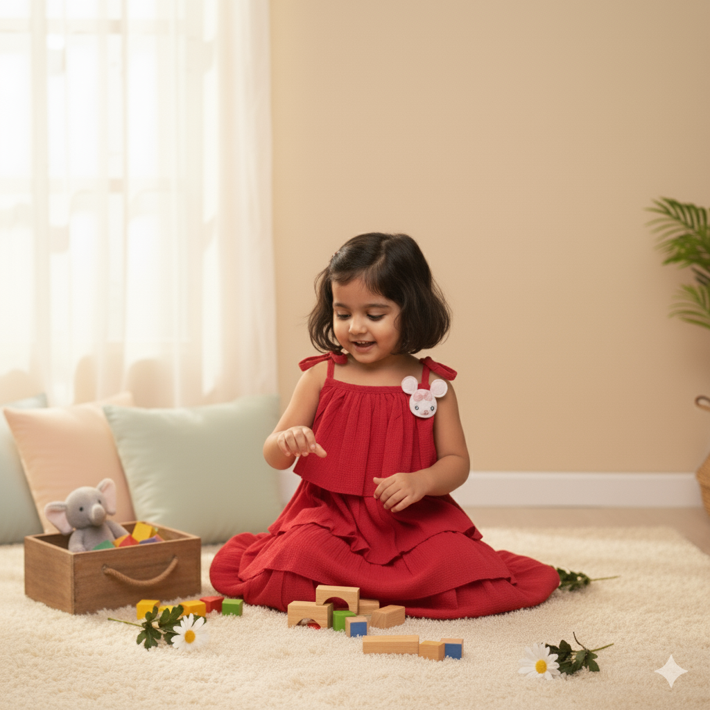 Elegant Red Tiered Ruffle Dress