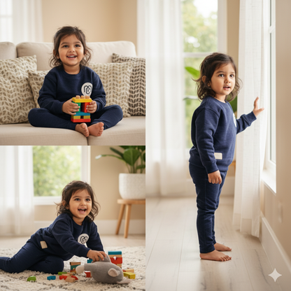 Boys Classic Navy Textured T-shirt