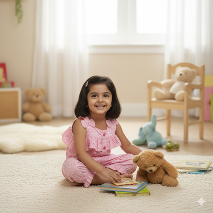 Girls Sweet Pink Jumpsuit