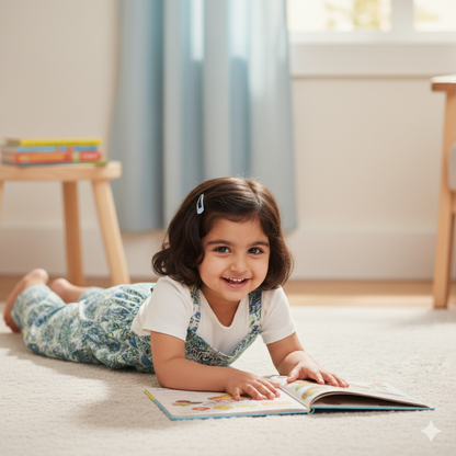 Girls Floral Printed Jumpsuit with White Top