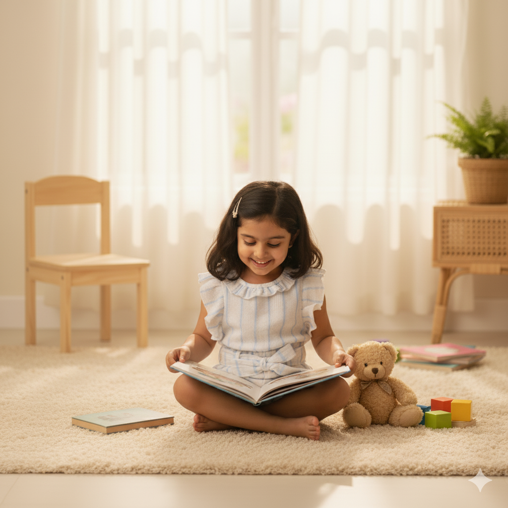 Sweet Blue Striped White Romper with Ruffle Sleeves