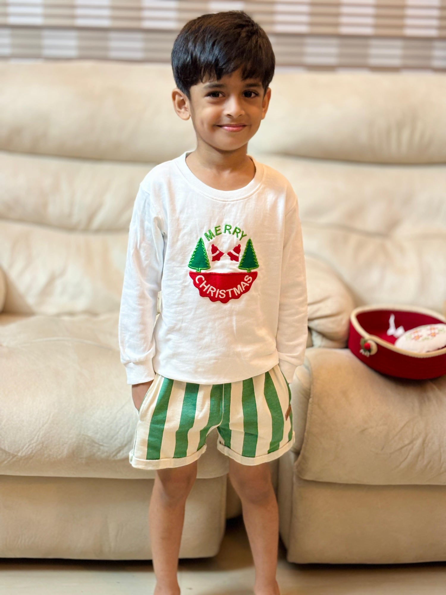 Festive White Sweatshirt (Unisex)