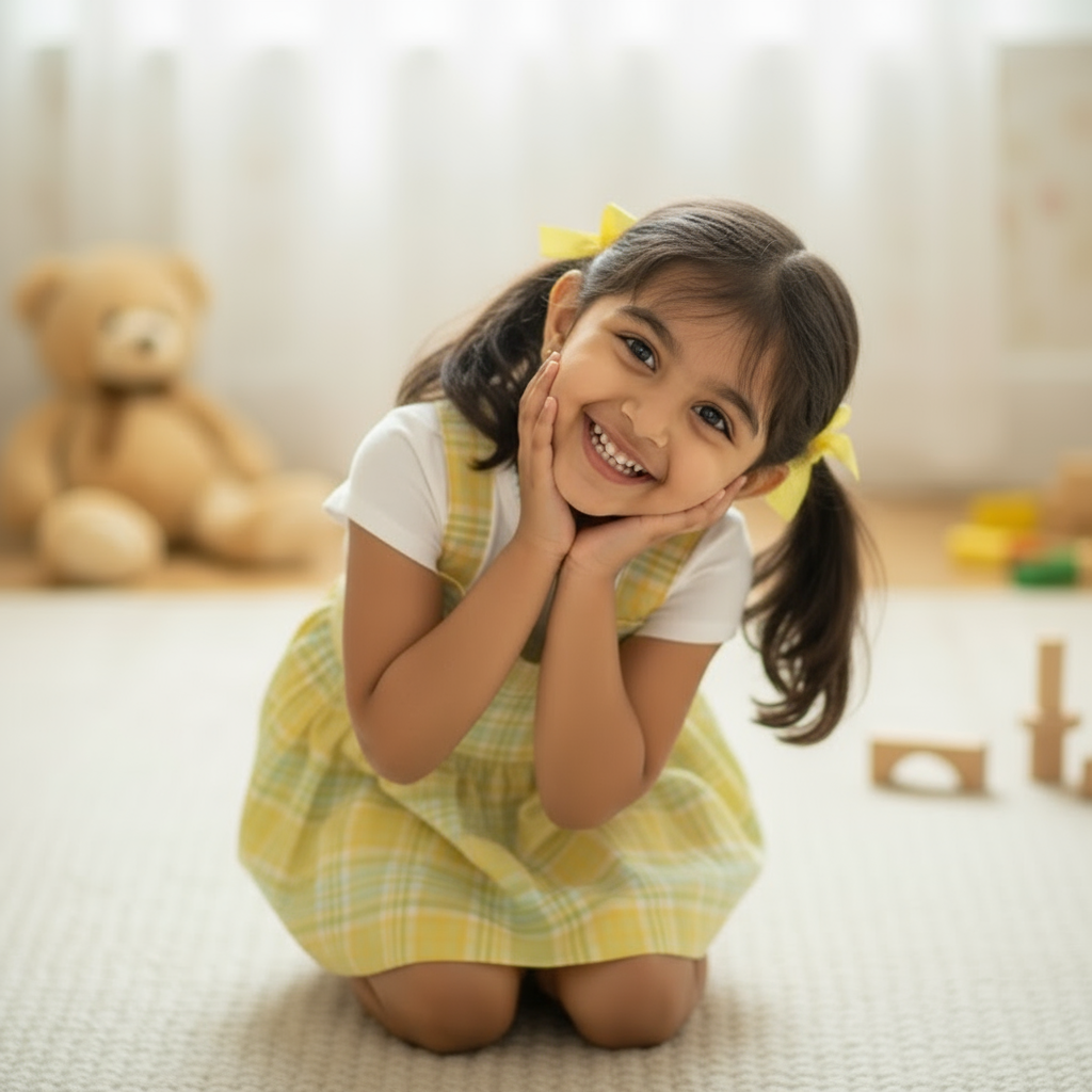 Girls Charming Pastel Pinafore Frock Dress