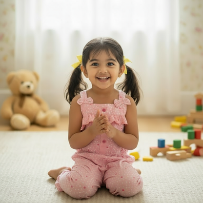 Girls Sweet Pink Jumpsuit